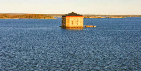 Morning mood in harbor of Karlskrona, Swedenの写真素材