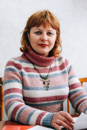 Kovel, Volyn / Ukraine - February 04 2009: Woman posing at home