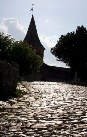 Old roadway in Kamenetz Podolsky, Ukraineの写真素材