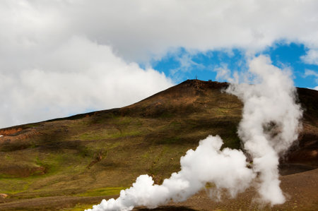 Geothermal power station in Iceland, the Land of Iceの写真素材