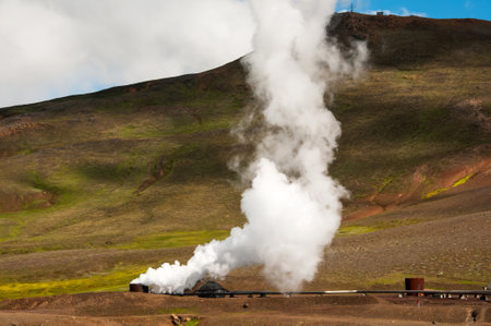 Geothermal power station in Iceland, the Land of Iceの写真素材