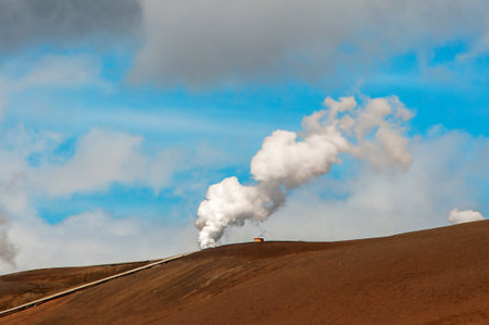 Geothermal power station in Iceland, the Land of Iceの写真素材