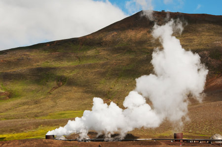 Geothermal power station in Iceland, the Land of Iceの写真素材