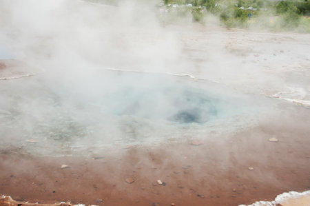 The powerful Stokkur Geyser in Icelandの写真素材