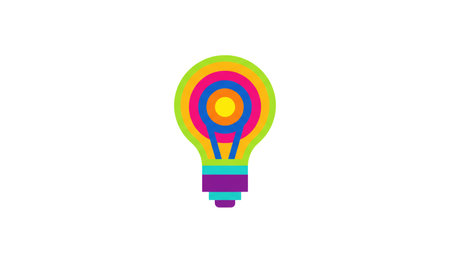Colorful light bulbs illustration on white background. Technology and ecology conceptの素材