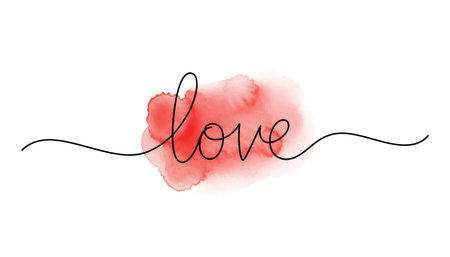 Line art with the word Loveの素材