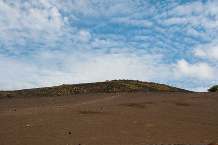 The Capelinhos volcano was born at sea, in the parish of Capelinhos, in Faial Island, Azores and its activity extended from September 1957 to October 1958の写真素材