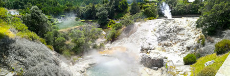 Furnas Fumarolas on Sao Miguel Island in the Azores archipelagoの写真素材