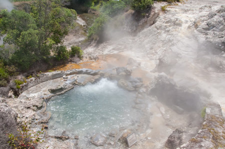 Furnas Fumarolas on Sao Miguel Island in the Azores archipelagoの写真素材