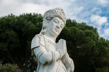 Statue in Budha Eden Park, in Portugalの写真素材