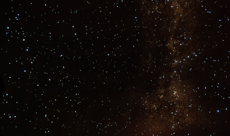 Long exposure of the sky seen at night with thousands of stars