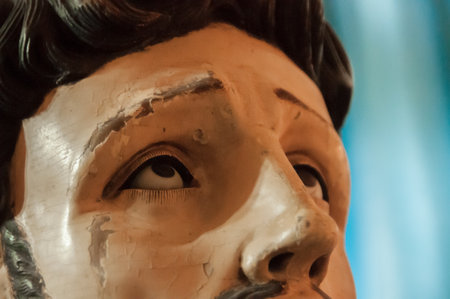 Statue of a Christian religious figureの写真素材