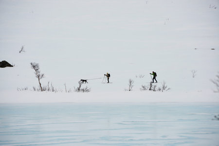 Snowy landscape in Norwayの写真素材
