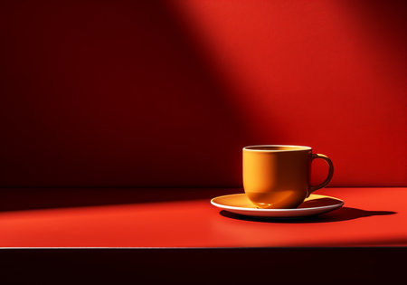 Minimalist image of a cup of coffeeの素材