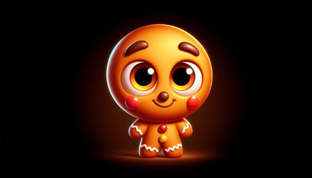 Cute adorable gingerbread man cartoonの素材