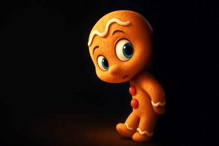 Cute adorable gingerbread man cartoonの素材