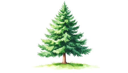 Christmas tree watercolor illustrationの素材