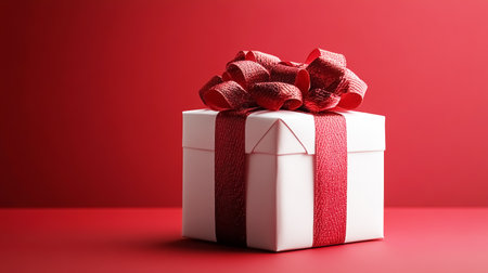 Gift box with red ribbonの素材