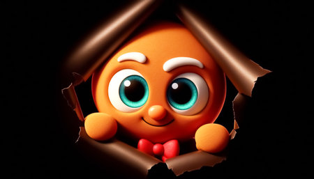 Cute adorable gingerbread man cartoonの素材