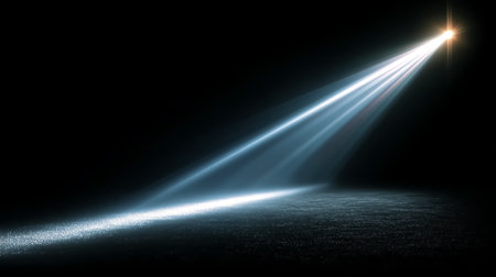 Abstract neon lights with glowing colorful lines isolated on black backgroundの素材