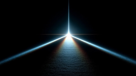 Abstract neon lights with glowing colorful lines isolated on black backgroundの素材