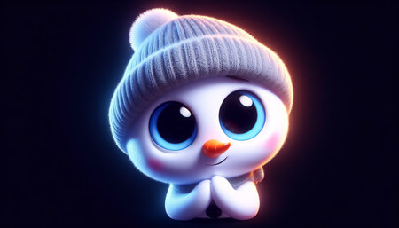 Adorable snowman cartoon. Christmas timeの素材