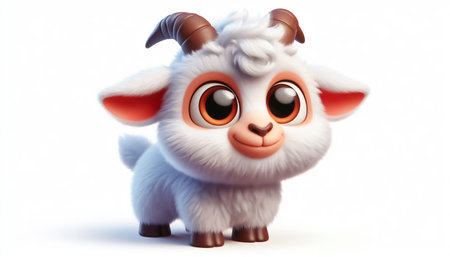 Cute adorable small goat cartoonの素材