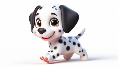 Cute dalmatian dog cartoonの素材