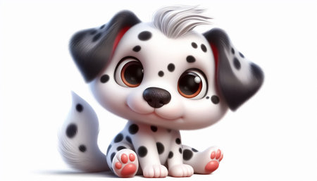 Cute dalmatian dog cartoonの素材