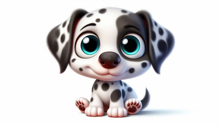 Cute dalmatian dog cartoonの素材