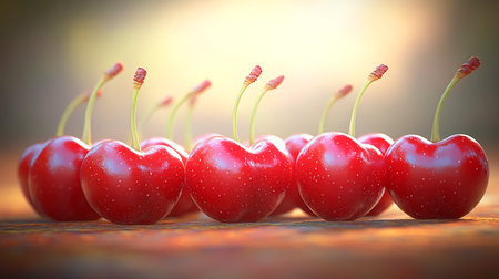 Beautiful red cherries for healthy foodの素材