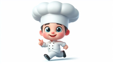 Funny chef cartoon illustration isolated on white backgroundの素材