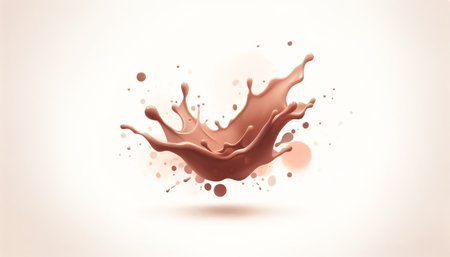Watercolor illustration of chocolate splashing in the air representing minimalist concept artの素材