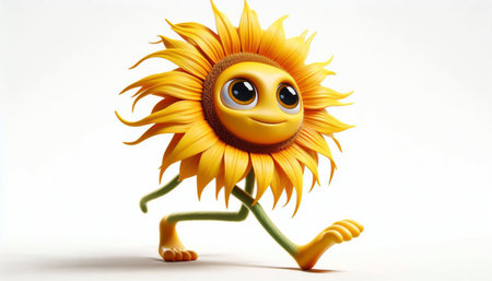 3D cute adorable flower cartoonの素材