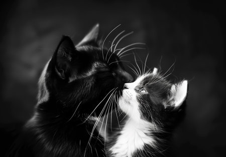 Affection and tenderness between two adorable kittensの素材