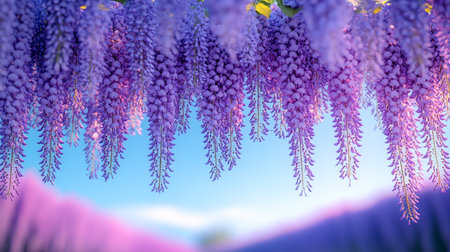 Beautiful purple wisteria flowersの素材