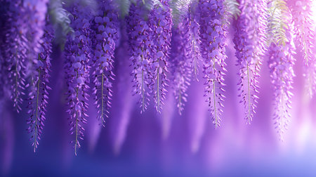 Beautiful purple wisteria flowersの素材