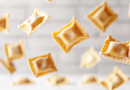 Italian pasta on light backgroundの素材