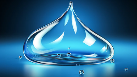 Stylized image with water drops on a background. Abstract art and environment conceptの素材