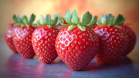Beautiful red strawberries for healthy foodの素材