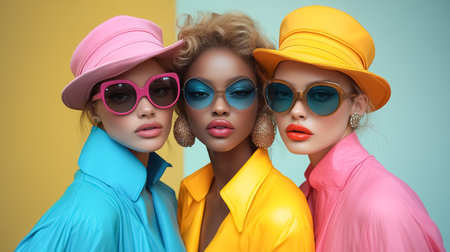 Women with modern fashion look. Innovative styleの素材