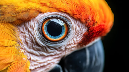 Close-up of a parrot's eyeの素材