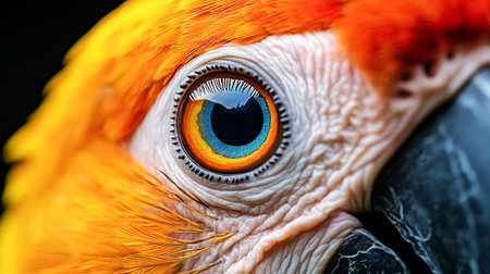 Close-up of a parrot's eyeの素材