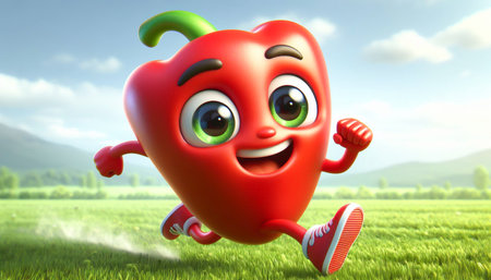 3D cute adorable pepper cartoonの素材