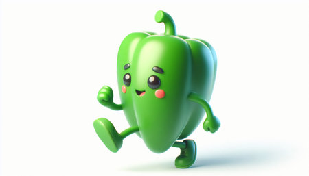 3D cute adorable pepper cartoonの素材