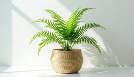 Decorative fern inside the living roomの素材