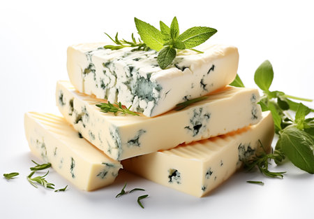 Pieces of delicious gorgonzola cheeseの素材