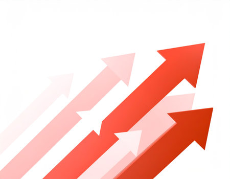 Colorful arrows on white backgroundの素材