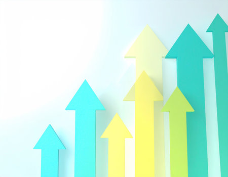 Colorful arrows on white backgroundの素材