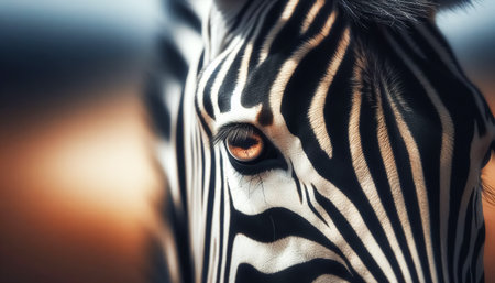 Close-up of a zebra's eyeの素材